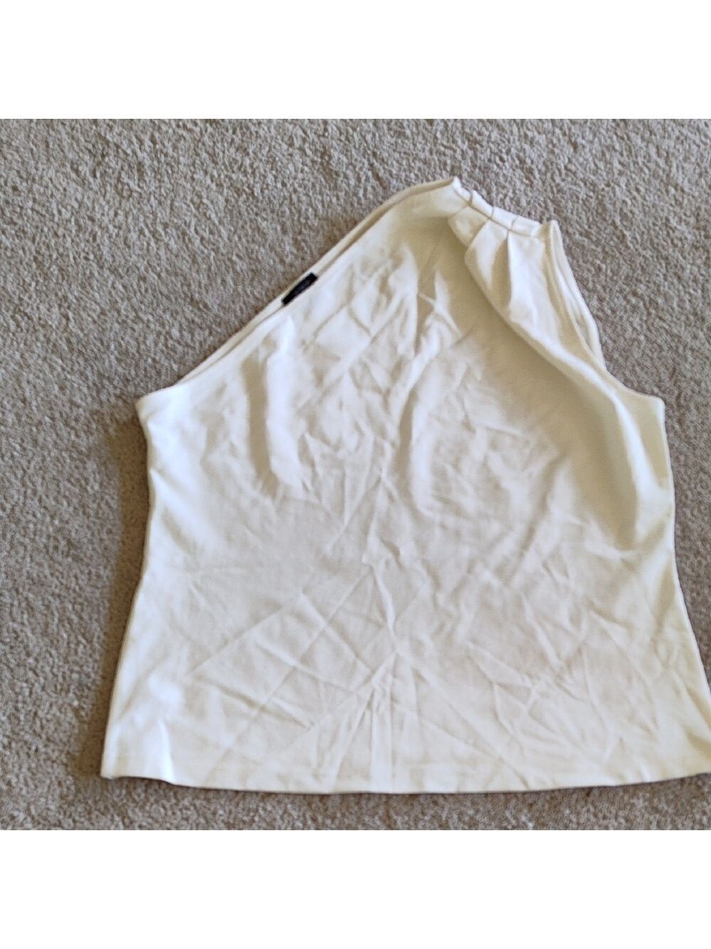 Ann Taylor Factory White One-Shoulder Tank Top